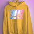 Bigender Pride Grunge Exclamation Points Hoodie - Mustard